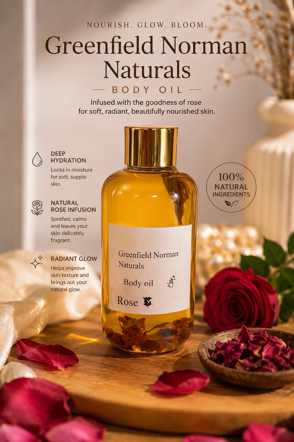 G. Massage /body oil (Rose )200ml